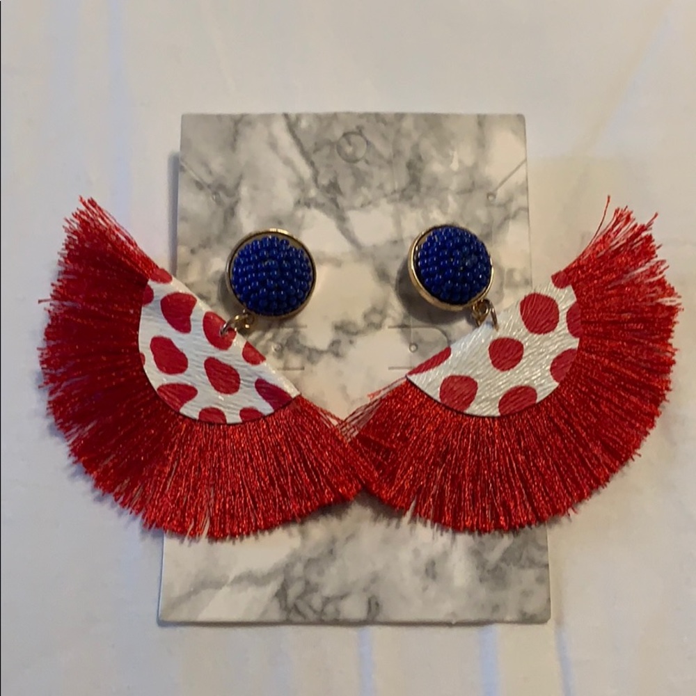 Threaded Fan Earrings